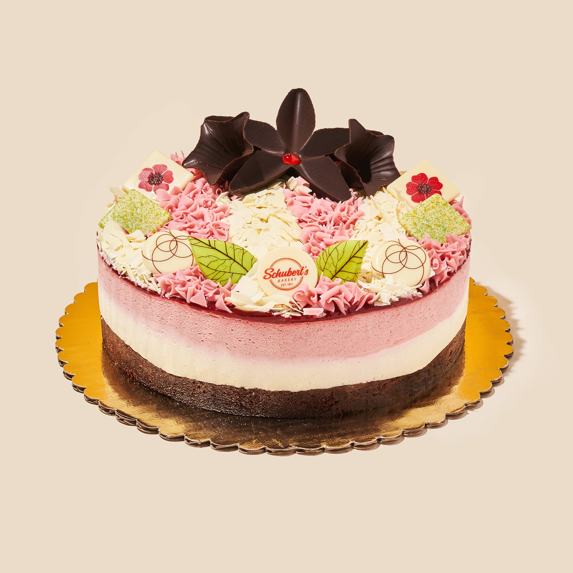 white chocolate raspberry mousse cake