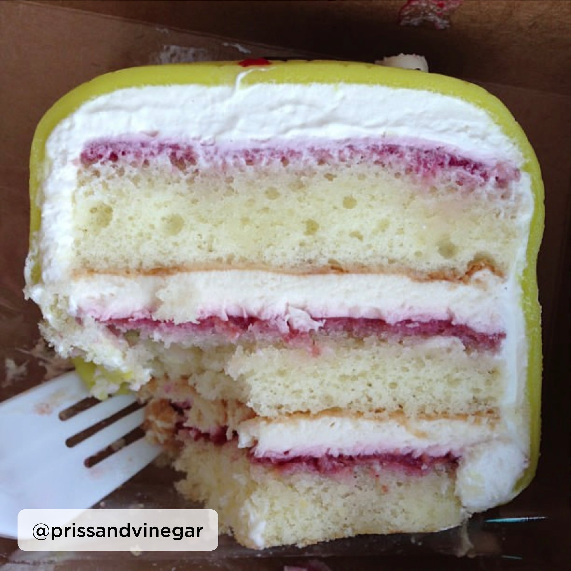 princess cake slice instagram post